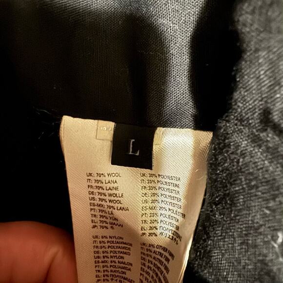 Diesel Men's W-Champ Double-Breasted Wool-Blend Coat Charcoal Black Size Large - Picture 16 of 16